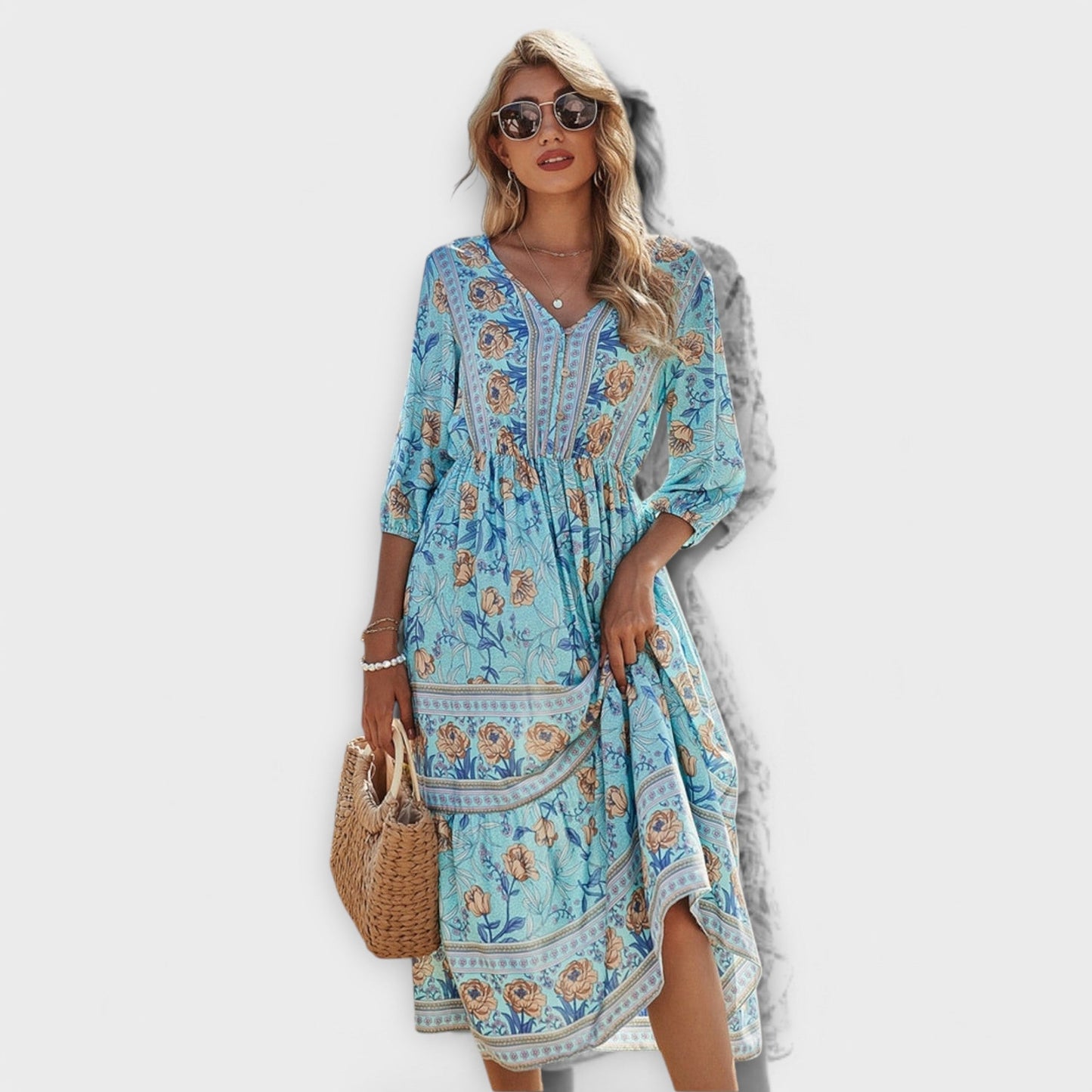 Xandra - Elegante Jurk met Bloemenprint