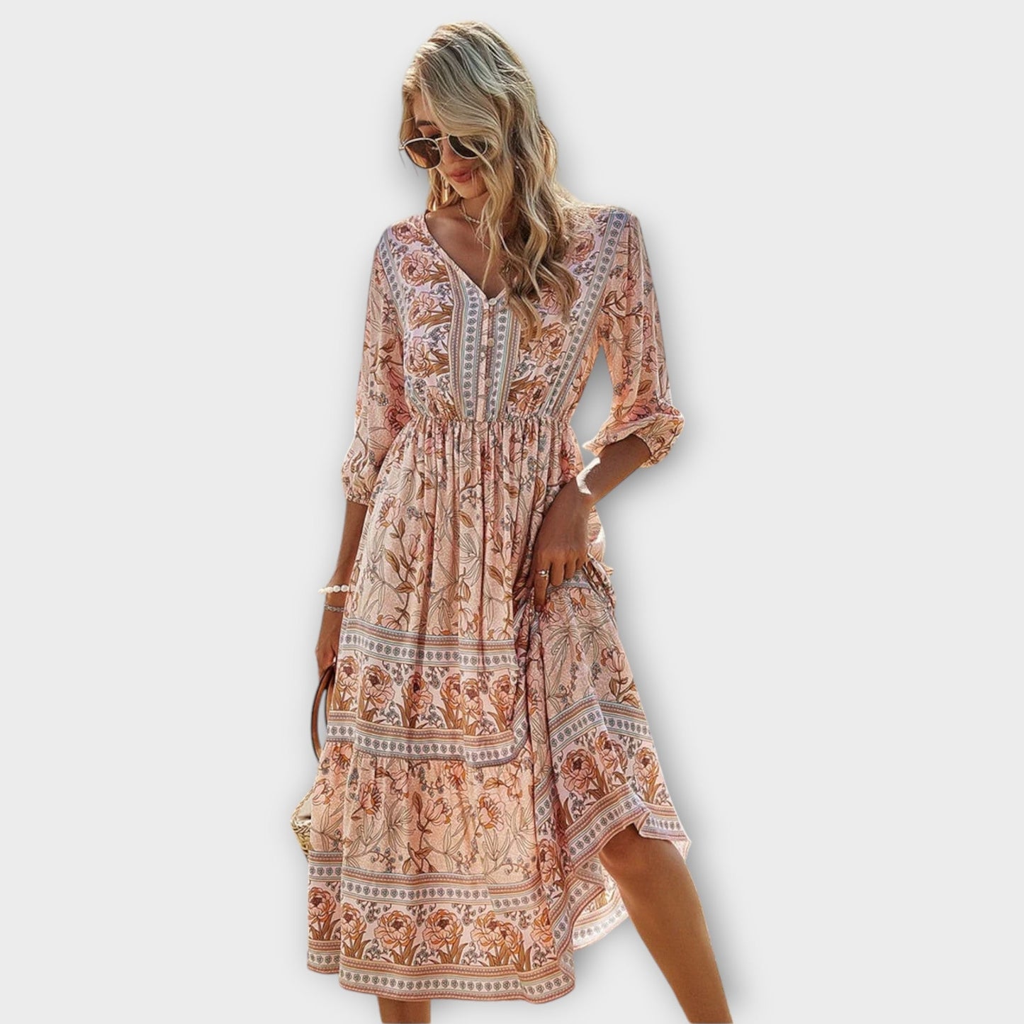 Xandra - Elegante Jurk met Bloemenprint