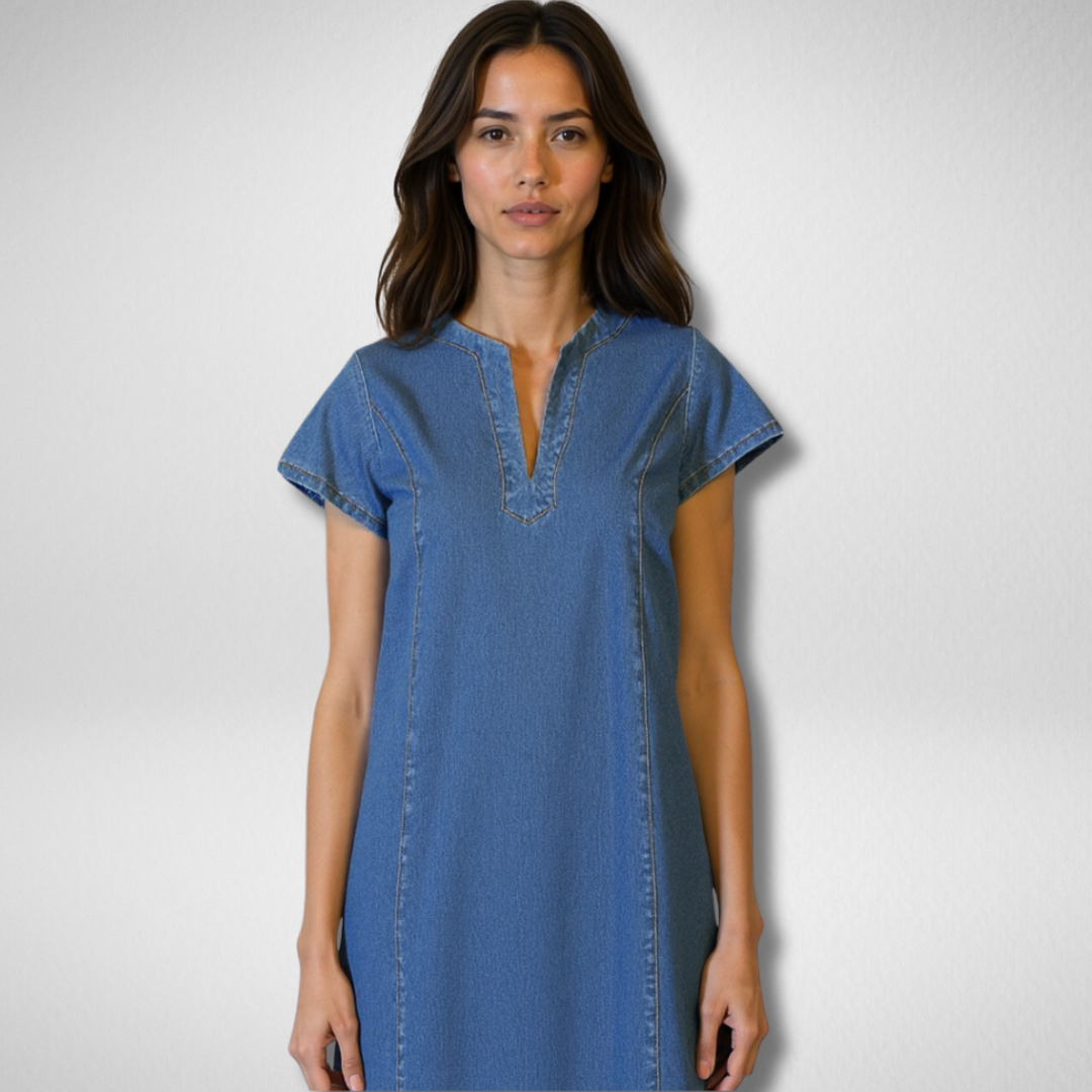 Ilona | Casual Jurk in Denim-Stijl