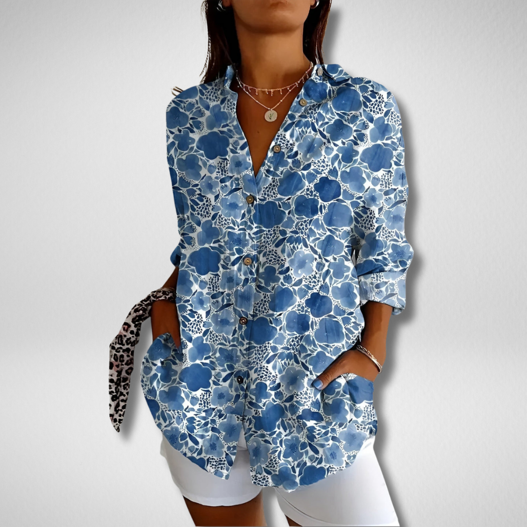 Willow | Vloeiende Blouse met Knoopsluiting en Elegante Buikbedekking