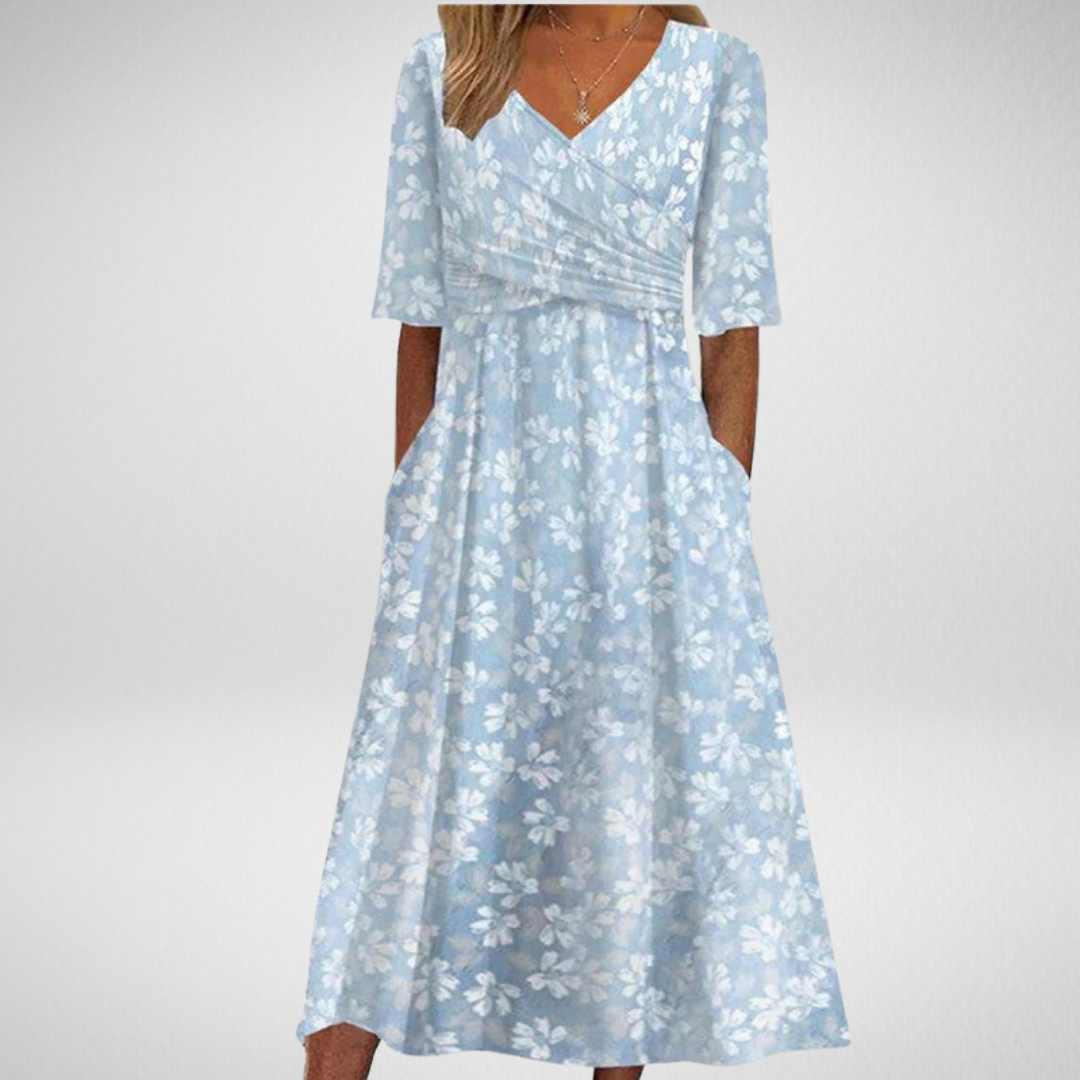 Camille – Midijurk met Bloemenprint en Zakken