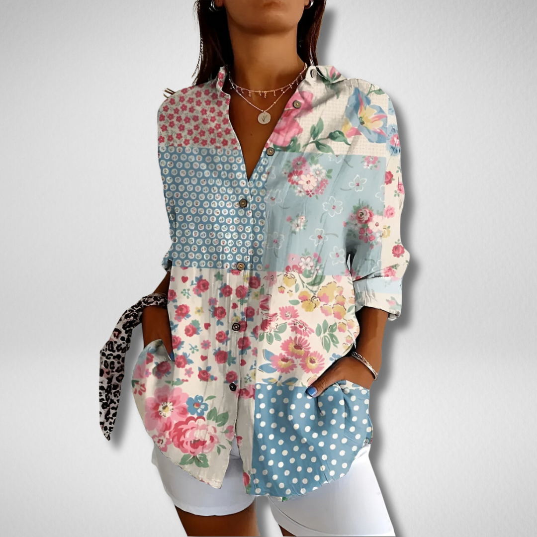 Willow | Vloeiende Blouse met Knoopsluiting en Elegante Buikbedekking