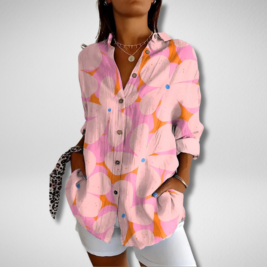 Willow | Vloeiende Blouse met Knoopsluiting en Elegante Buikbedekking