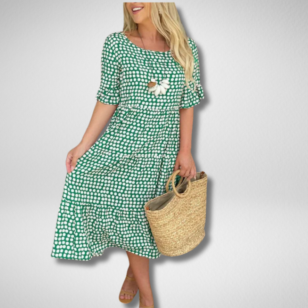 Blythea – Relaxte Gelaagde Midi-jurk