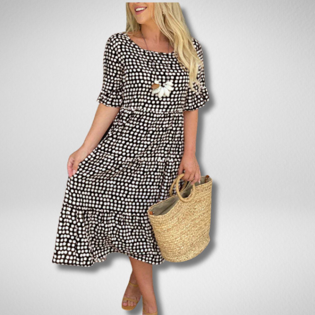 Blythea – Relaxte Gelaagde Midi-jurk