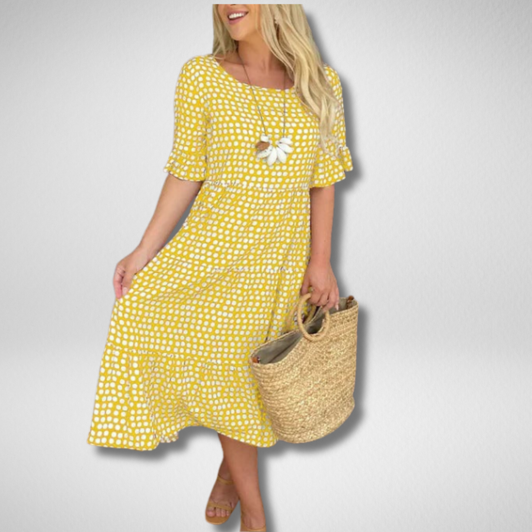 Blythea – Relaxte Gelaagde Midi-jurk