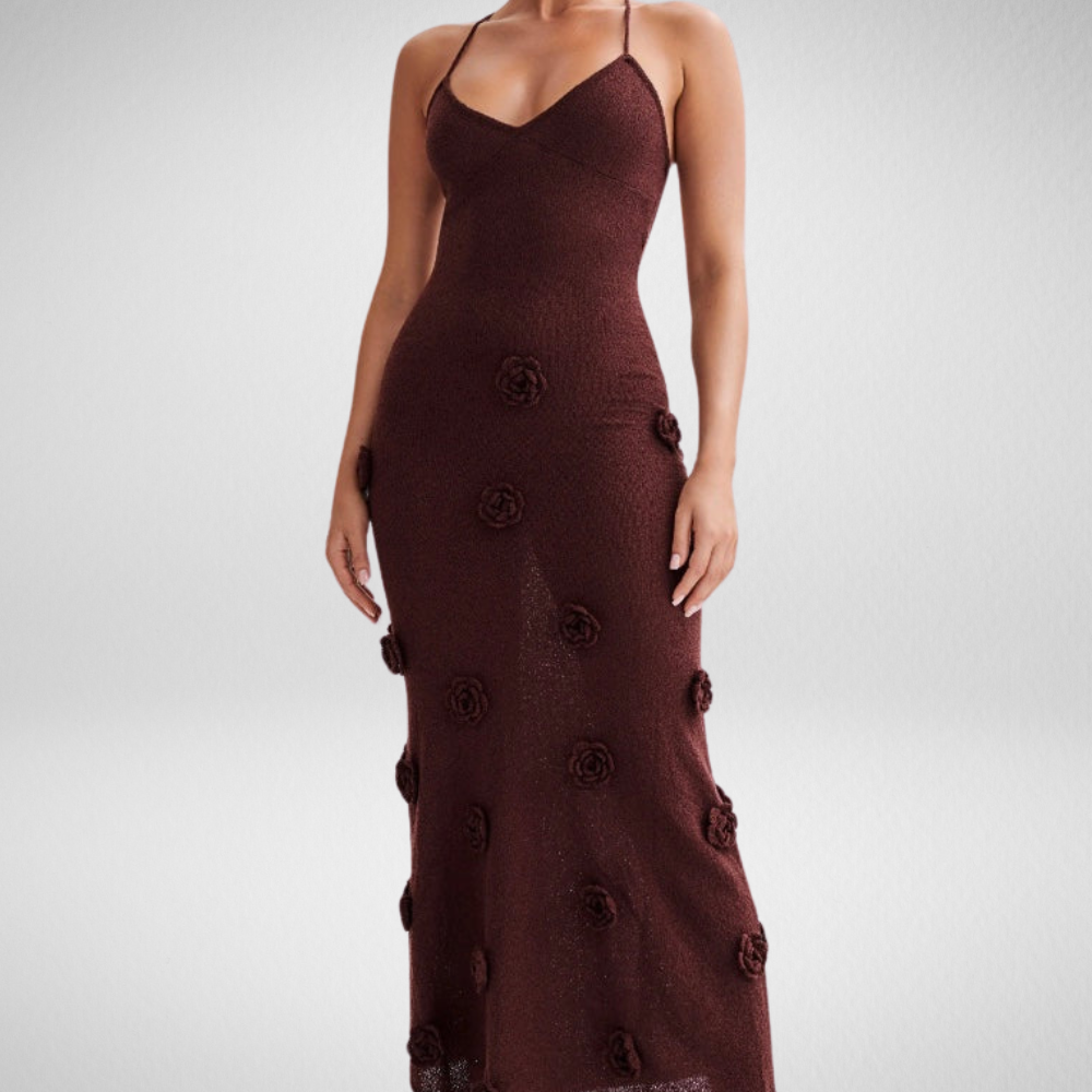 Isabella Gebreide Maxi Jurk