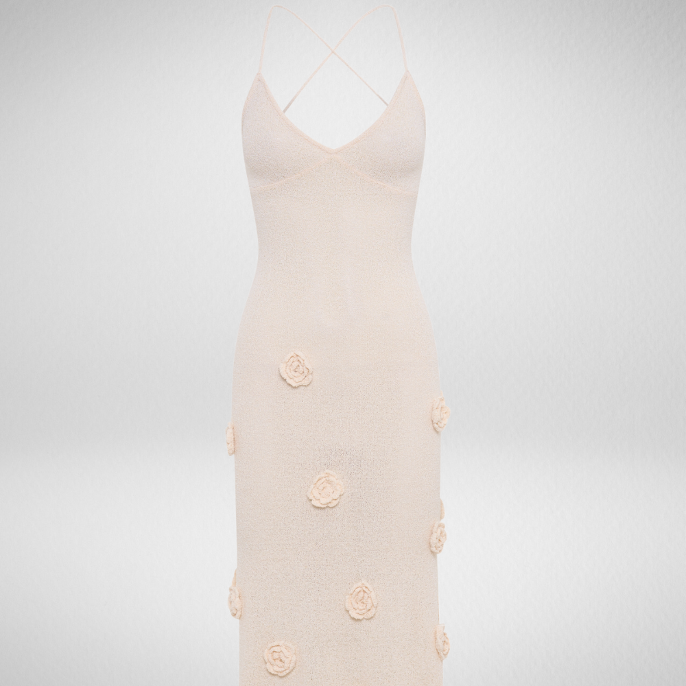 Isabella Gebreide Maxi Jurk