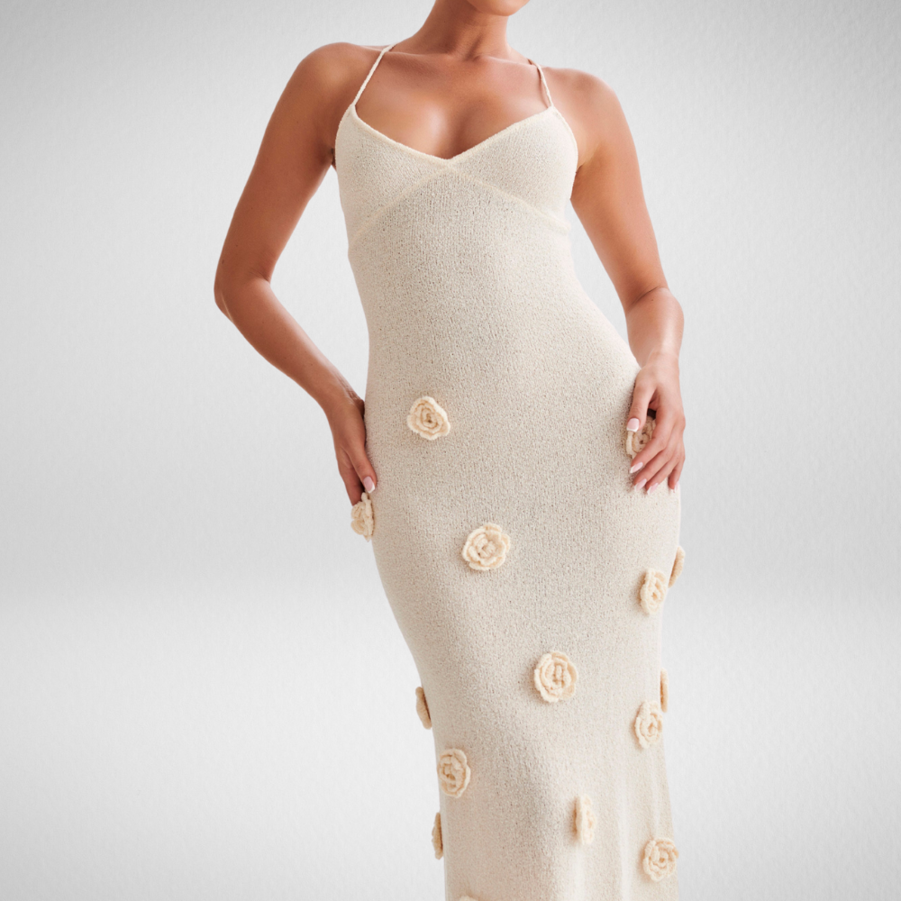 Isabella Gebreide Maxi Jurk