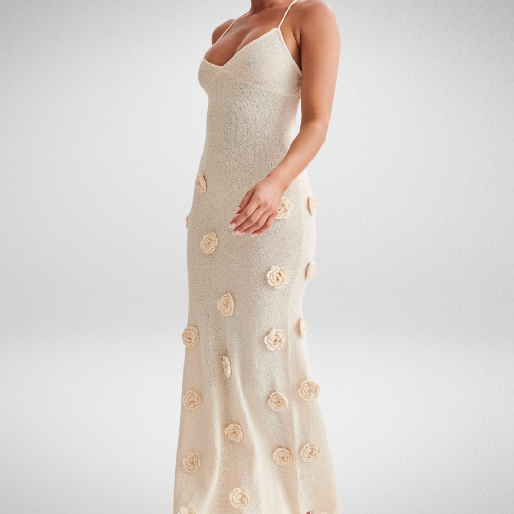 Isabella Gebreide Maxi Jurk