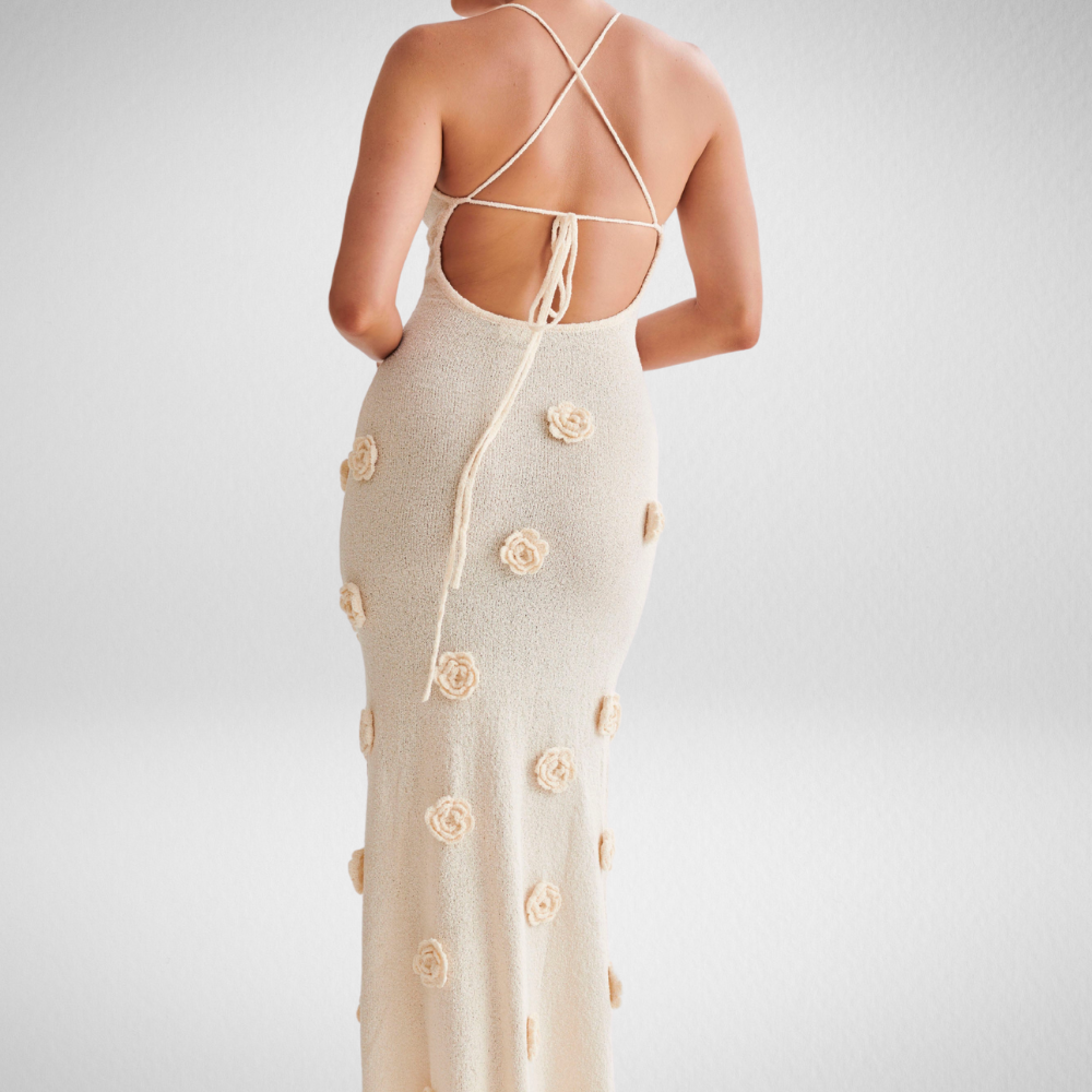 Isabella Gebreide Maxi Jurk