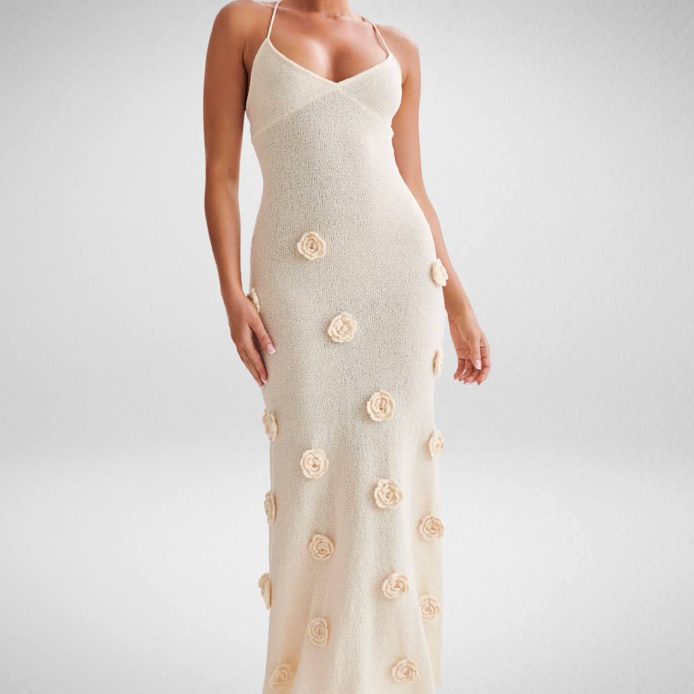 Isabella Gebreide Maxi Jurk