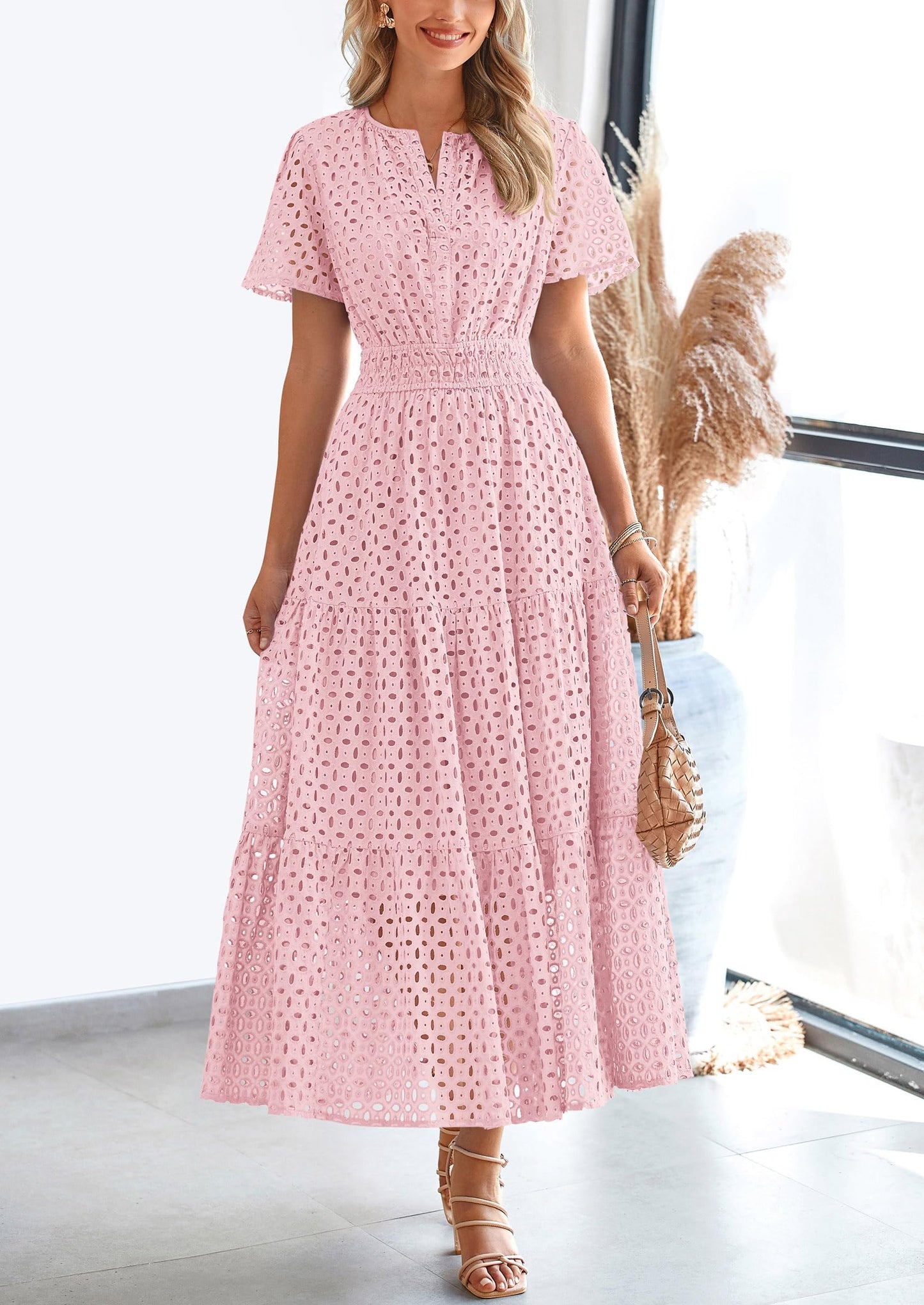 Lina™ | Broderie Elegantie Zomerjurk