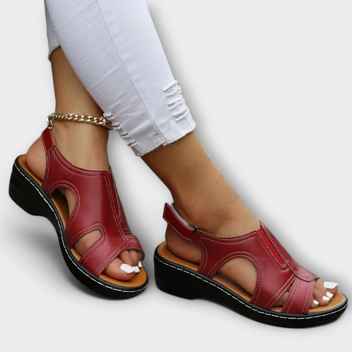 Christina - Orthopedische Leren Sandalen met Comforthak