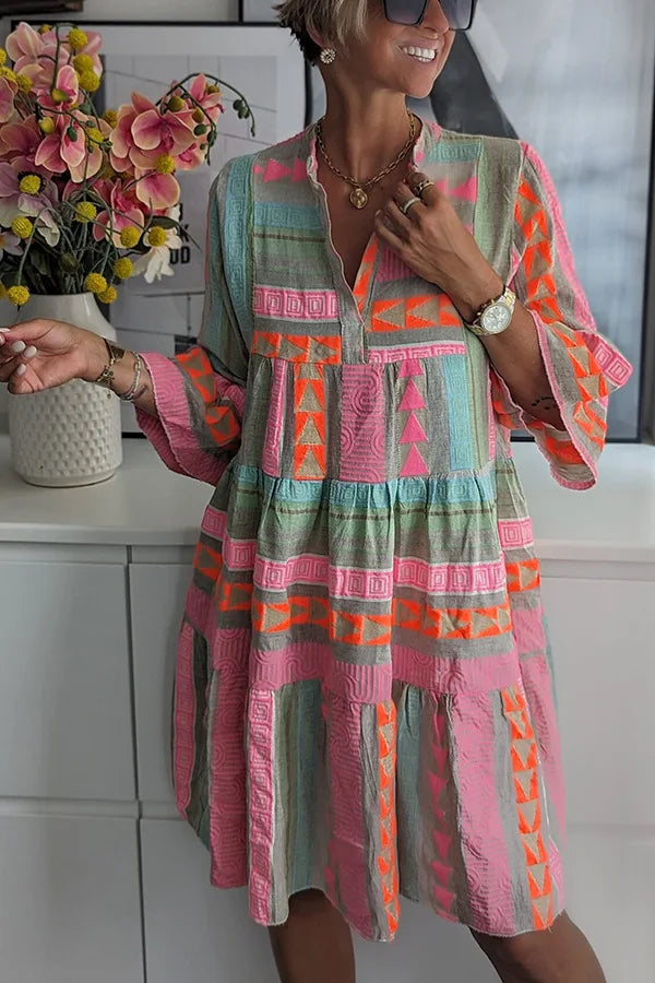 FREYA | BOHO JURK MET LAGEN EN ZWIER