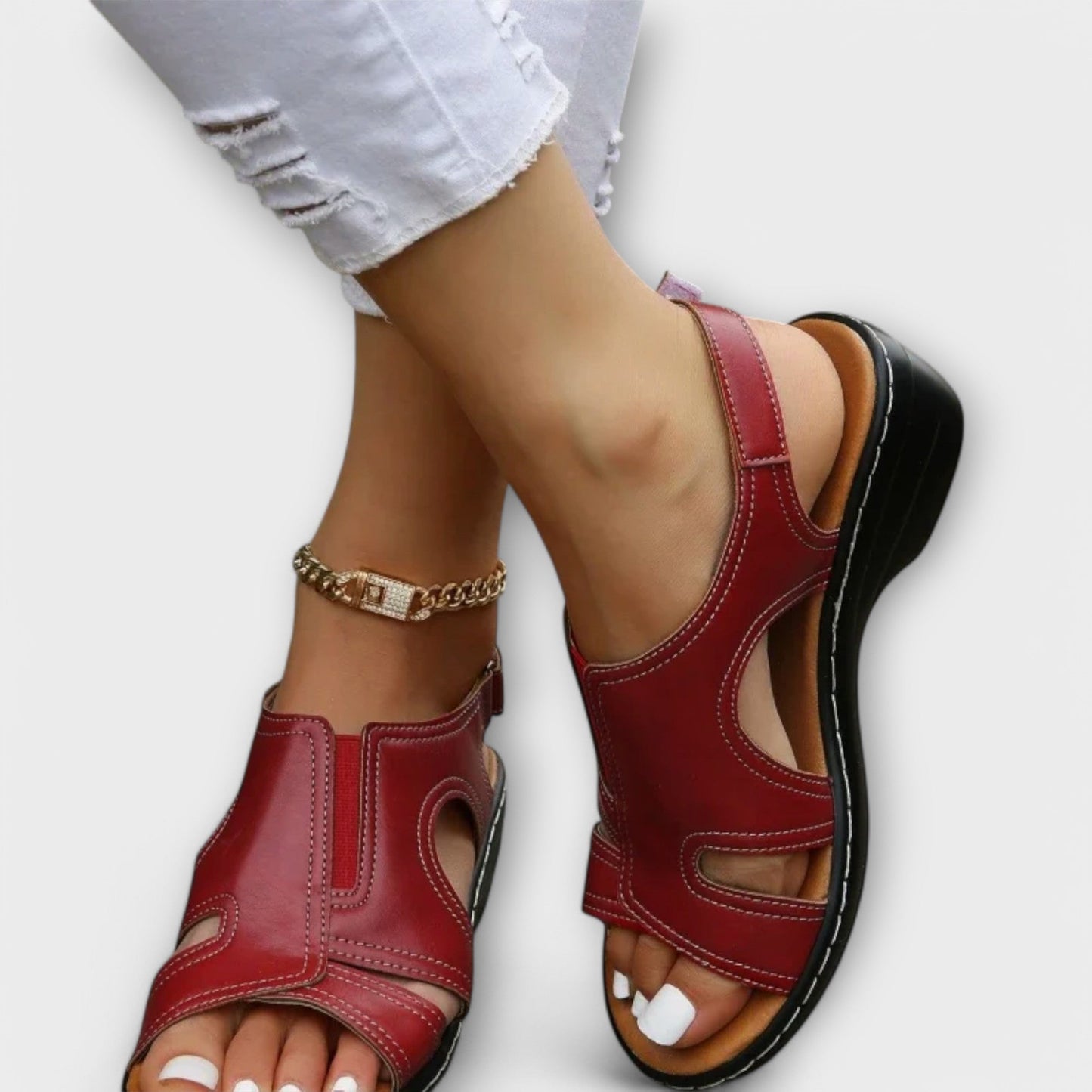 Christina - Orthopedische Leren Sandalen met Comforthak