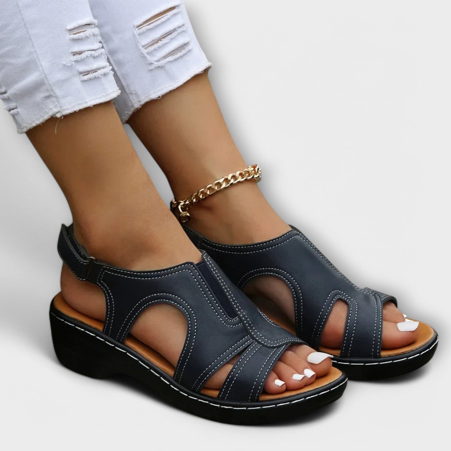 Christina - Orthopedische Leren Sandalen met Comforthak