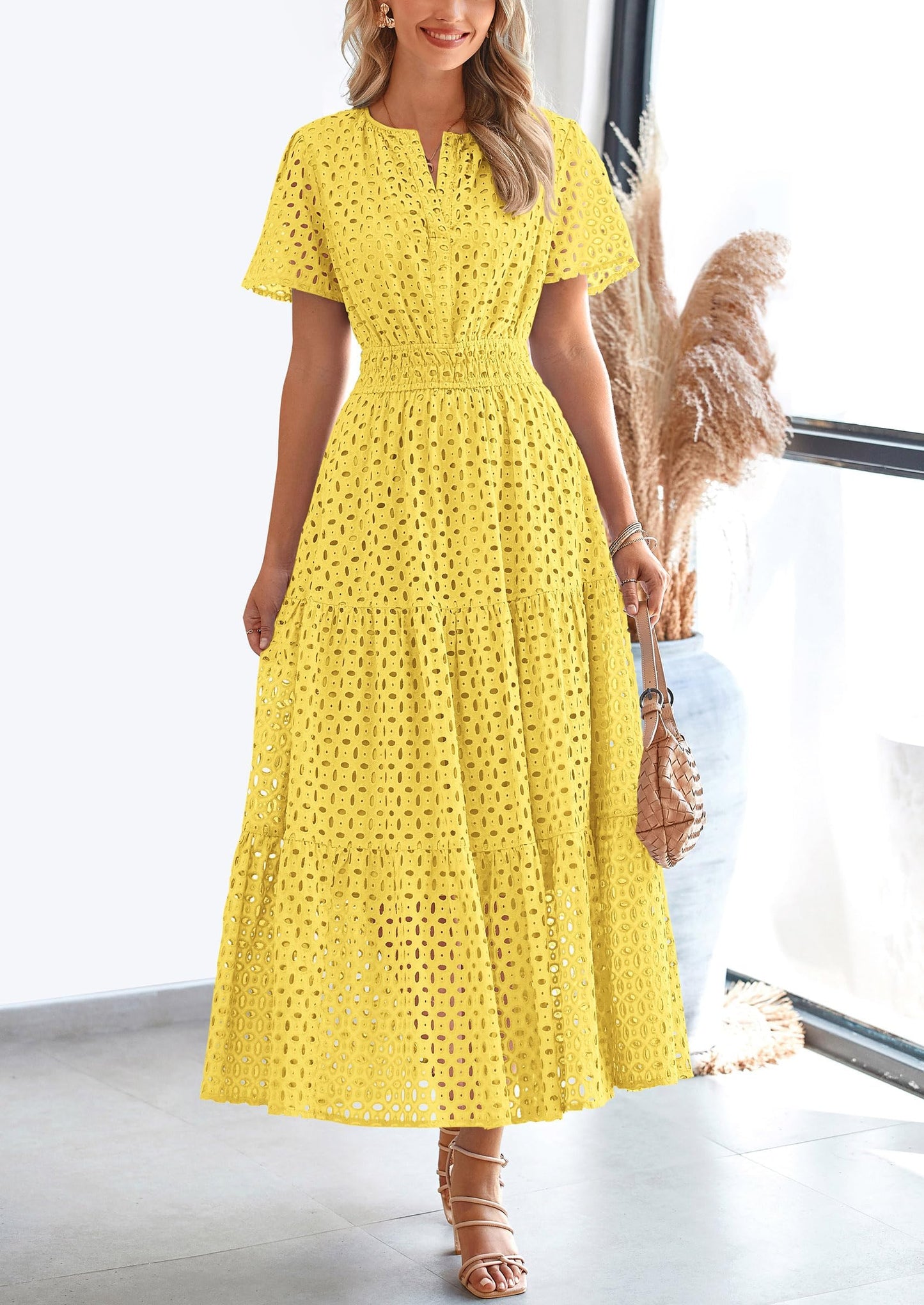 Lina™ | Broderie Elegantie Zomerjurk