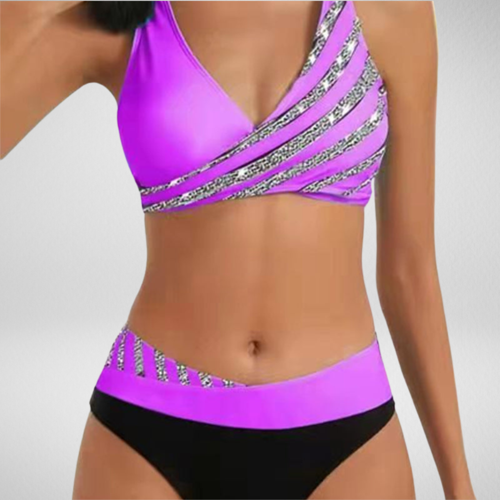 Mona - Geprinte Bikini in Warme Tinten