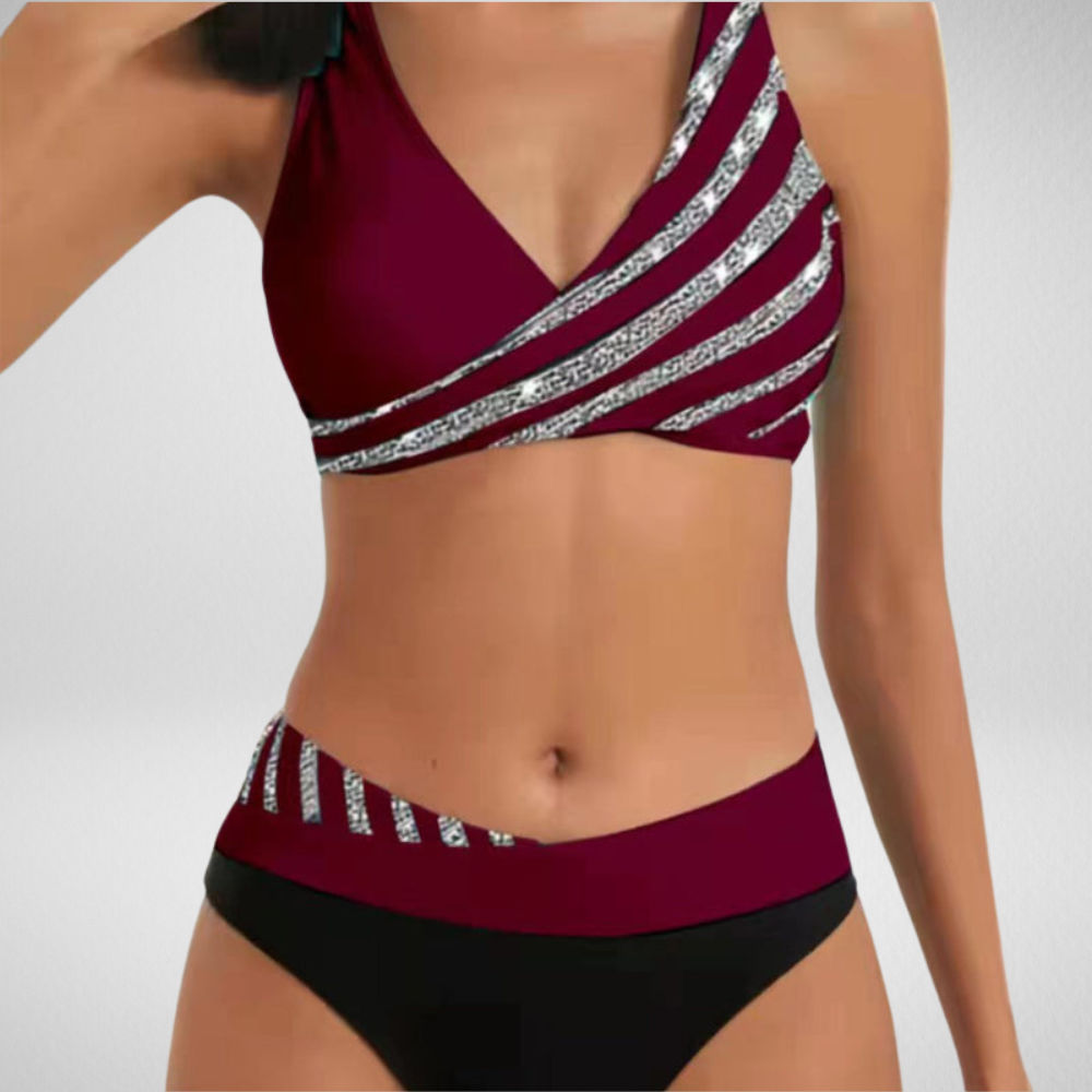 Mona - Geprinte Bikini in Warme Tinten