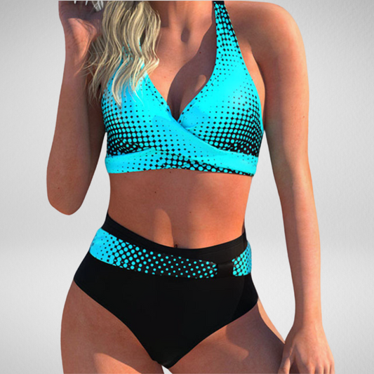 Liliana - Bikini Set met Kruis Hals en Print