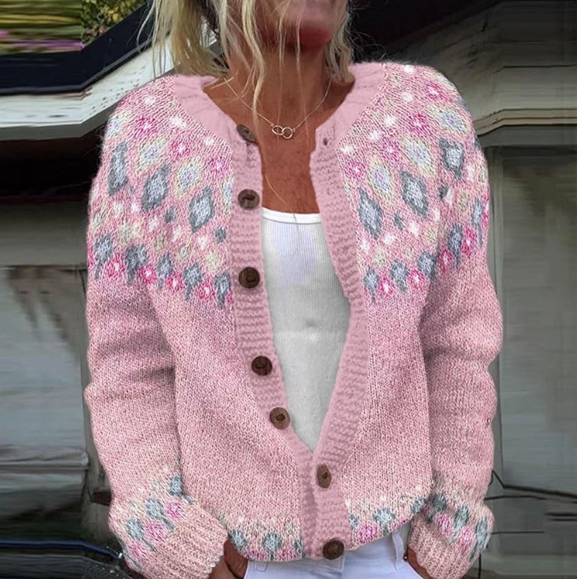 Sophie | Roze losvallend vest met print