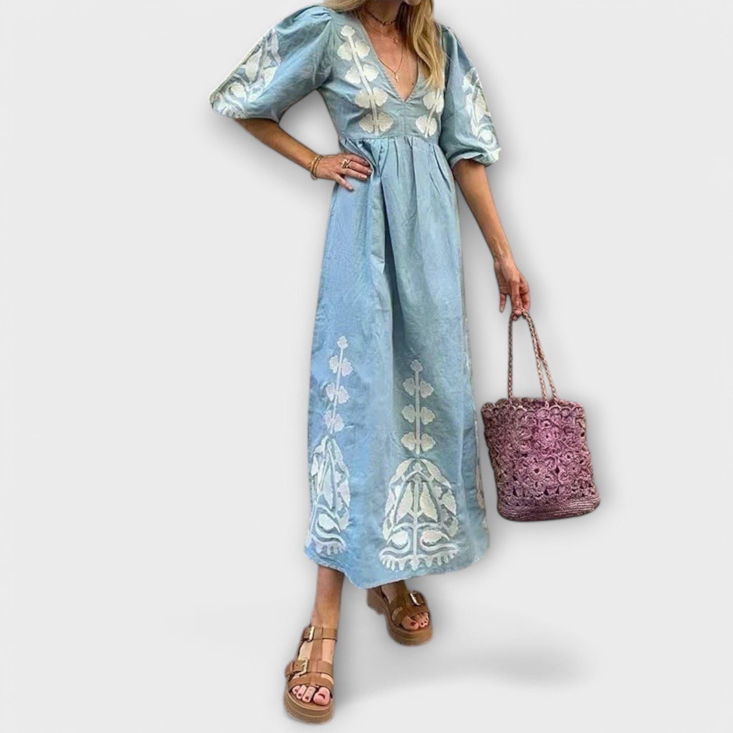 Gedrukte jurk voor moeiteloze elegantie