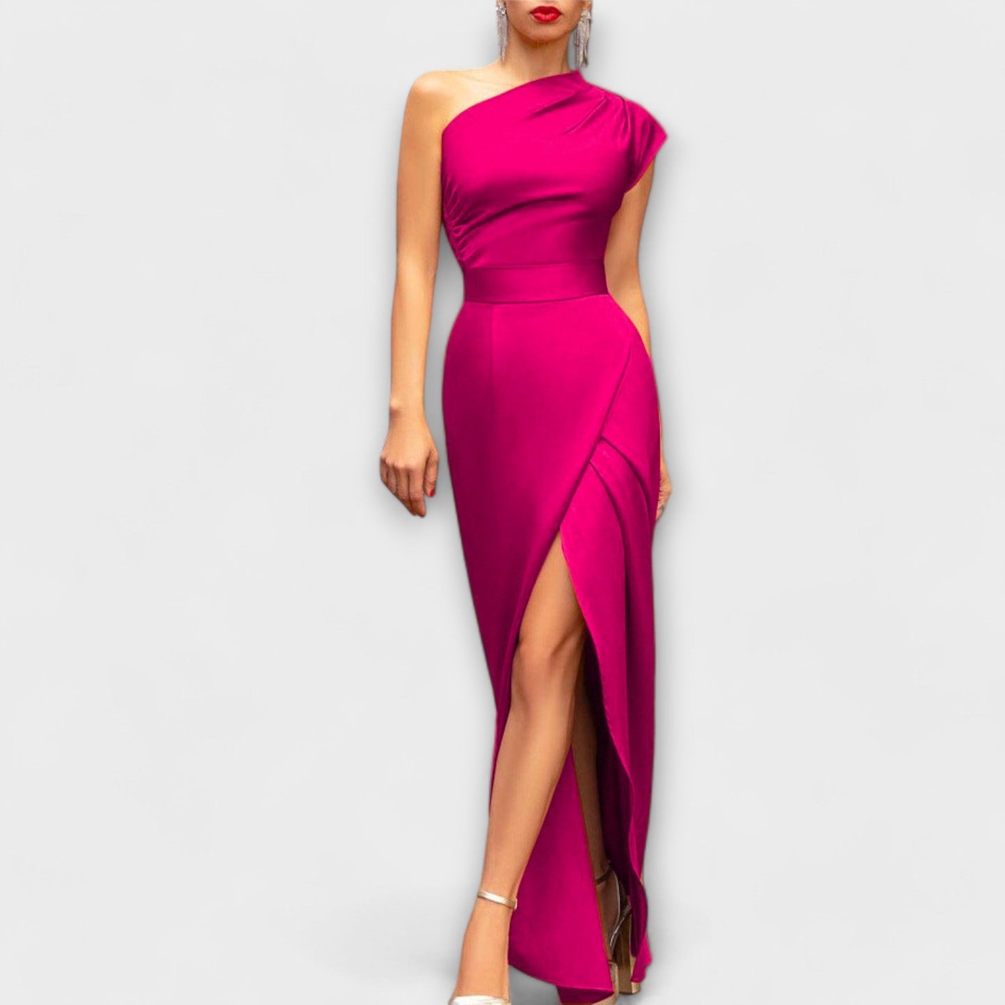 Elegante asymmetrische avondjurk