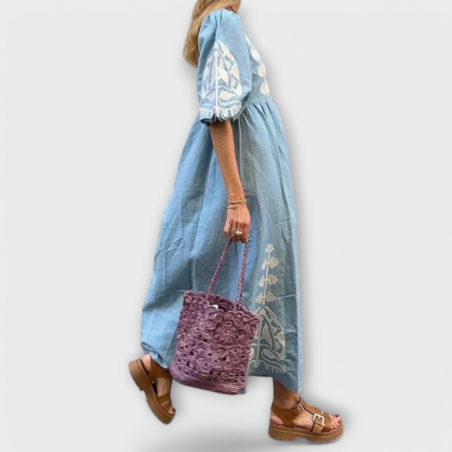 Gedrukte jurk voor moeiteloze elegantie