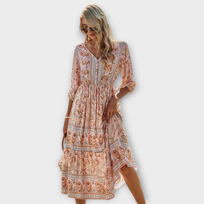 Xandra - Elegante Jurk met Bloemenprint