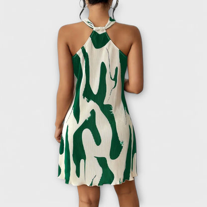 Nysaa - Dames Halterjurk met Elegante Print en A-lijn Pasvorm