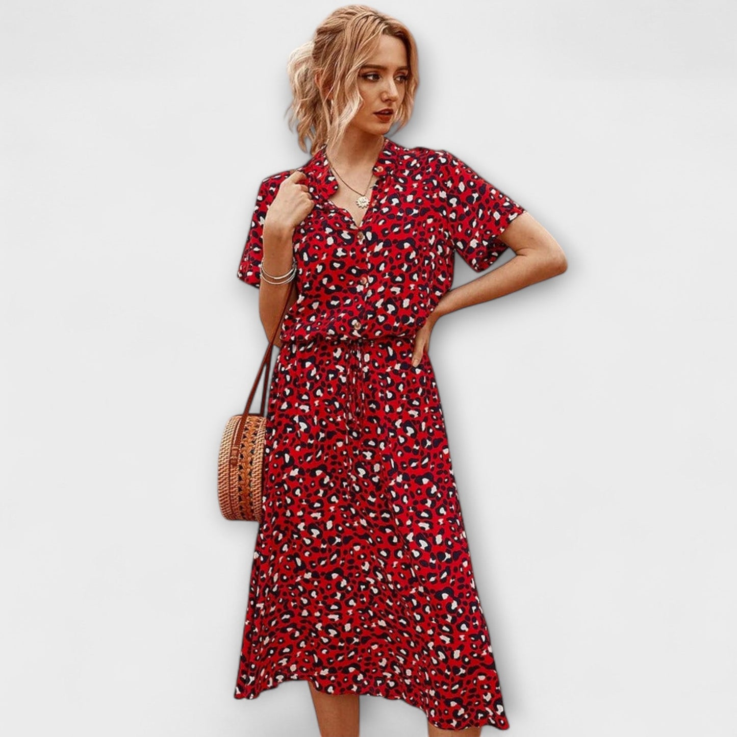 Florine - Midi Jurk met Elegante Pasvorm