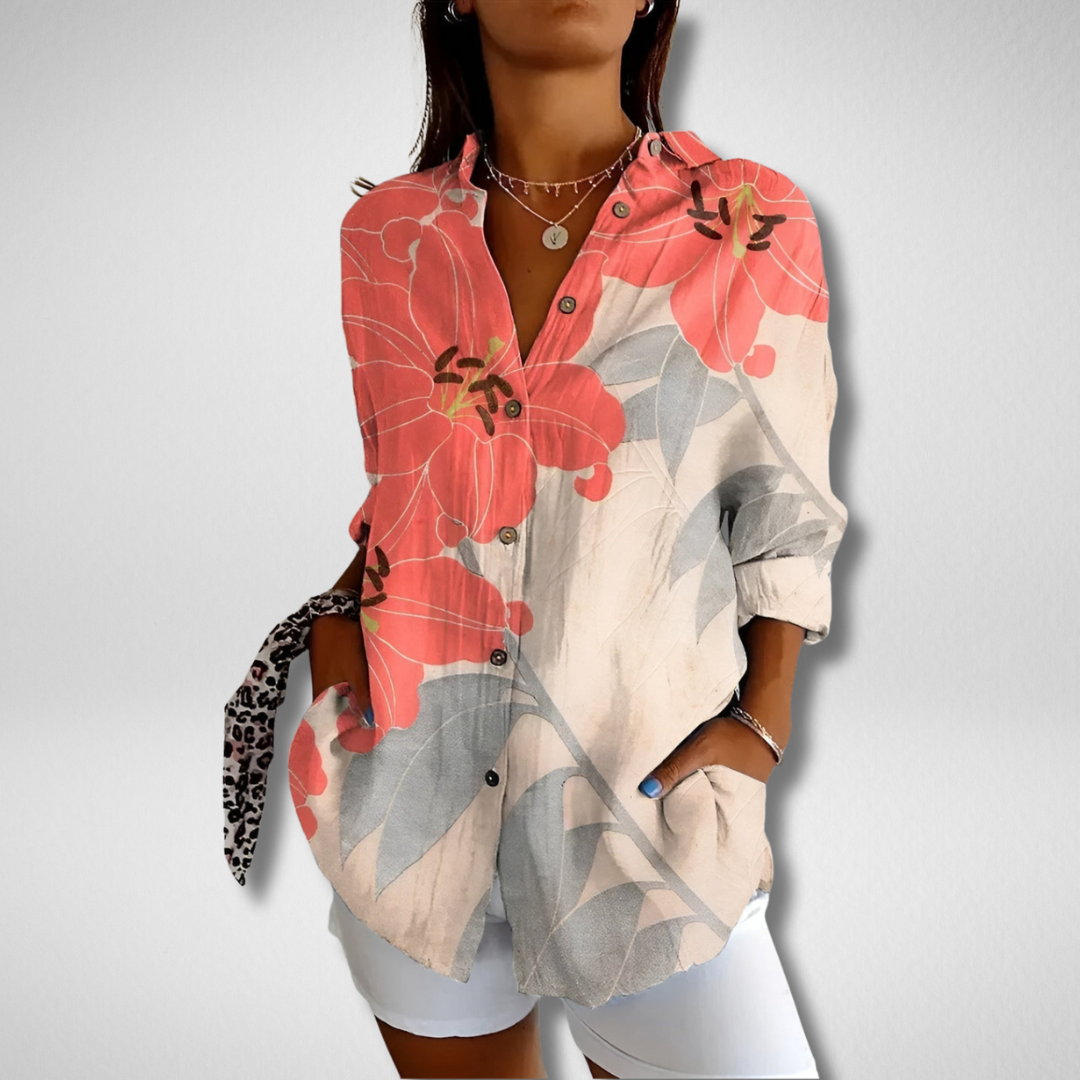 Willow | Vloeiende Blouse met Knoopsluiting en Elegante Buikbedekking