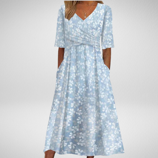 Camille – Midijurk met Bloemenprint en Zakken
