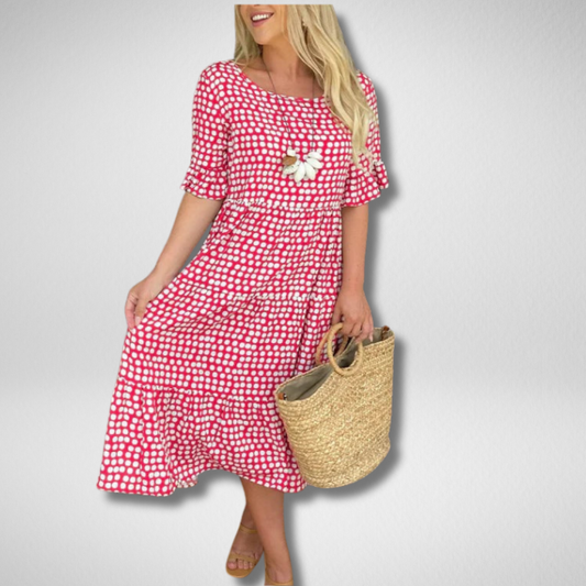 Blythea – Relaxte Gelaagde Midi-jurk