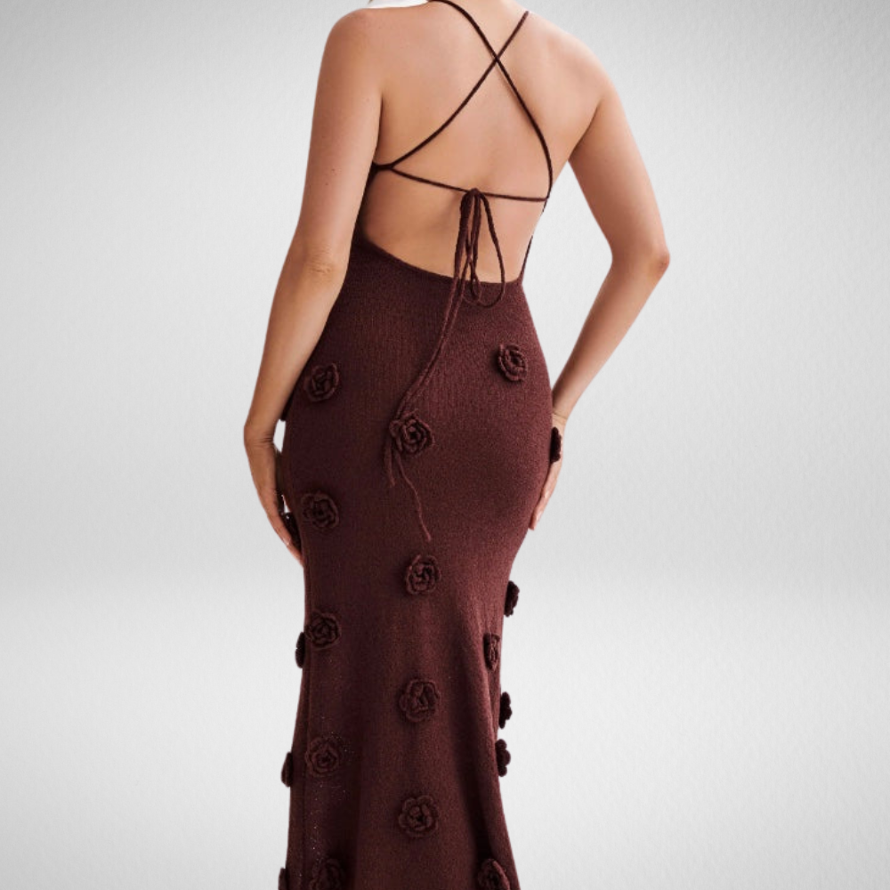 Isabella Gebreide Maxi Jurk