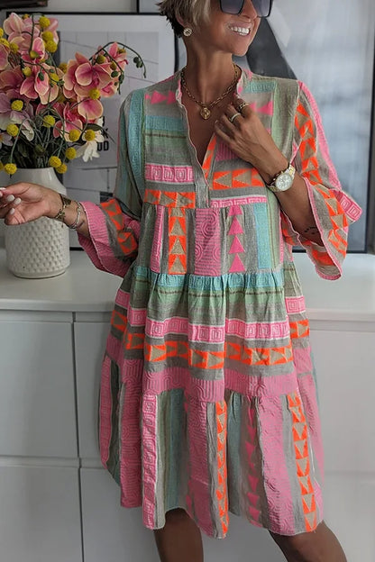 FREYA | BOHO JURK MET LAGEN EN ZWIER