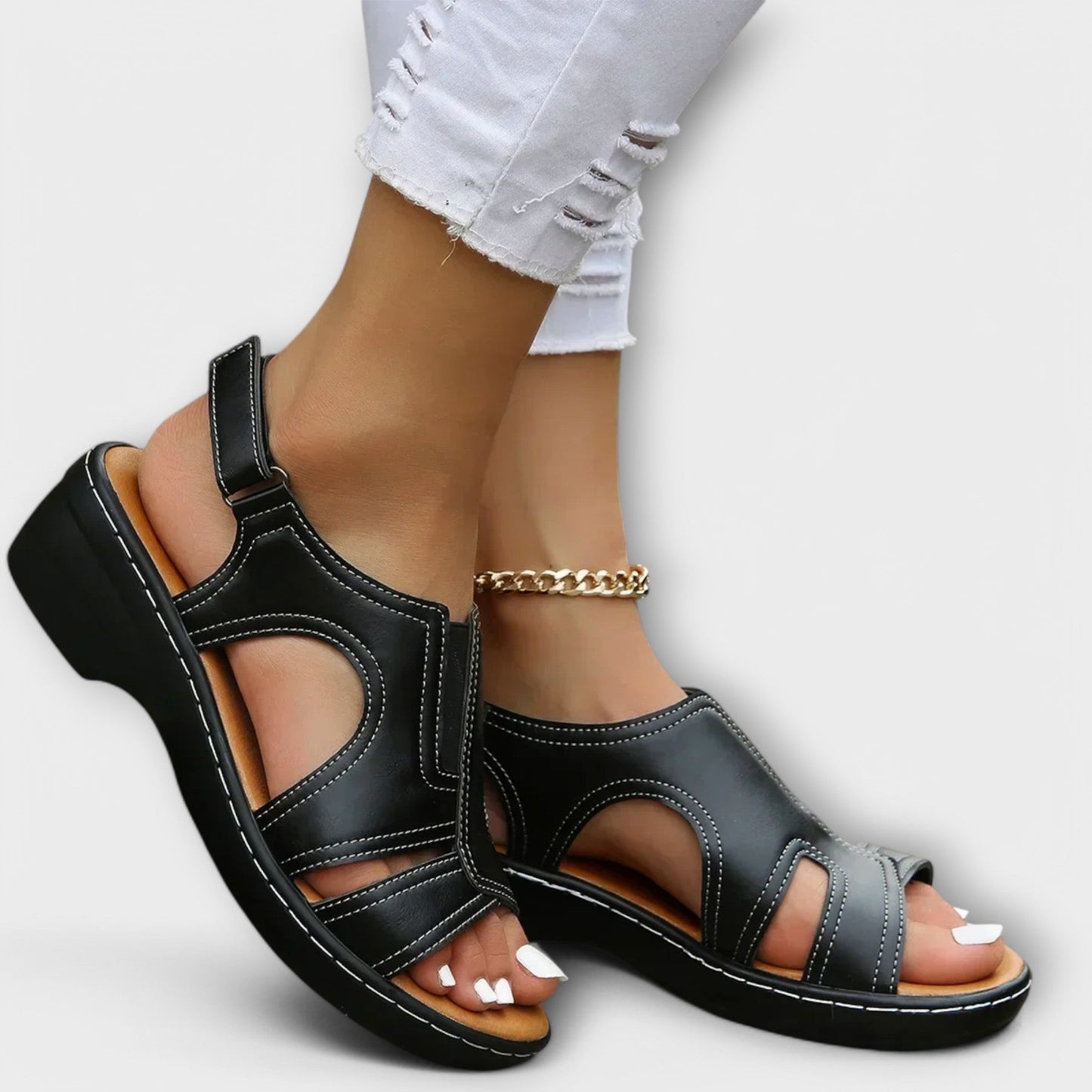 Christina - Orthopedische Leren Sandalen met Comforthak