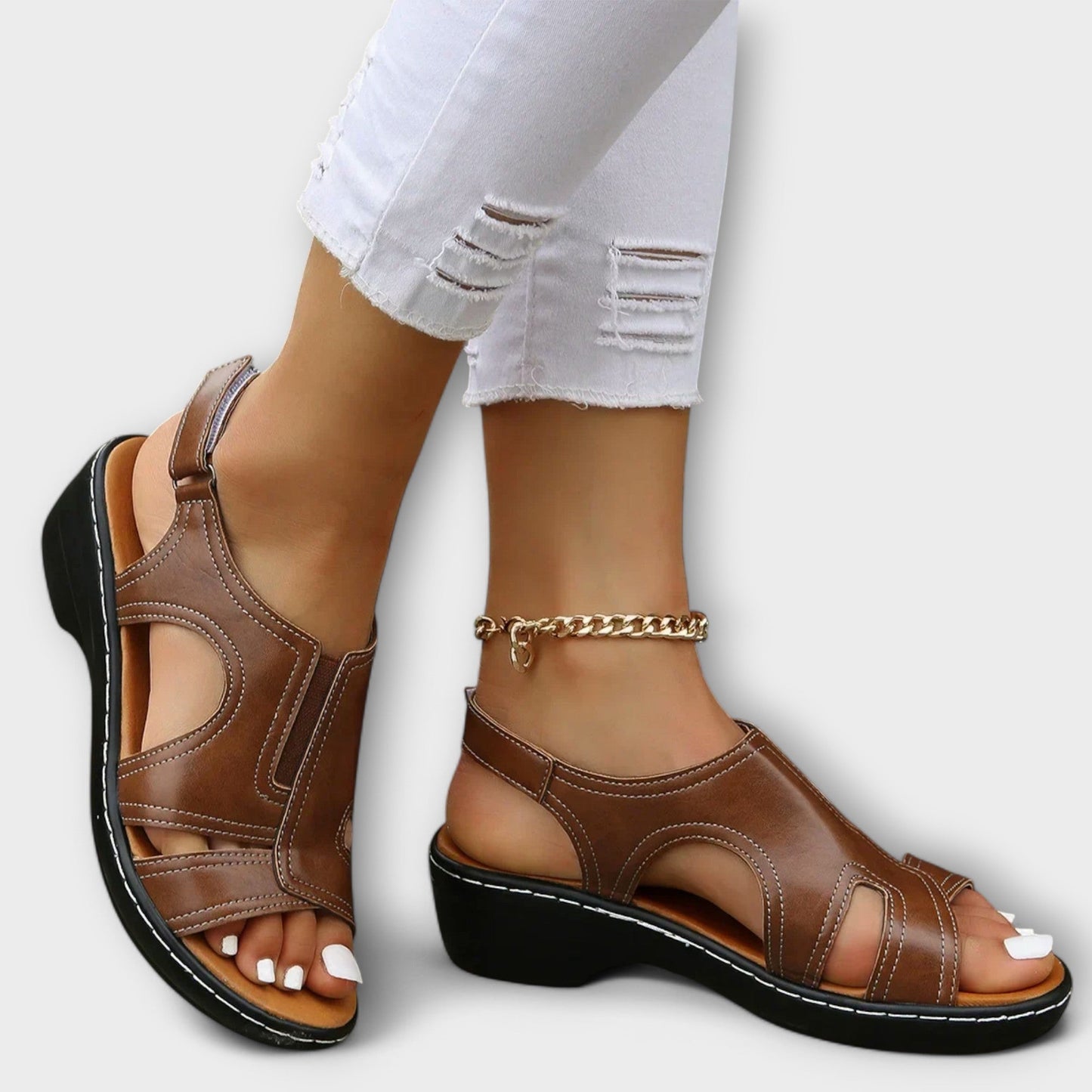 Christina - Orthopedische Leren Sandalen met Comforthak