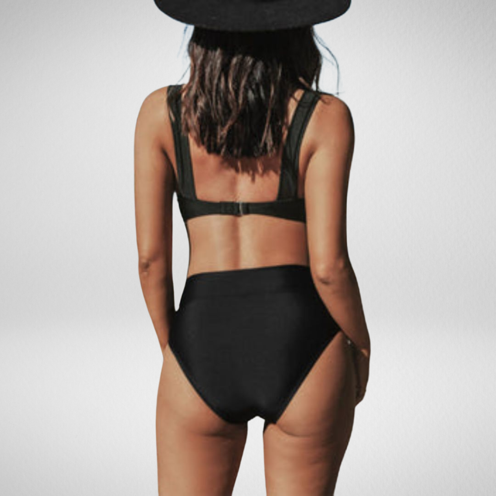 Hilde - Effen Hoge Taille Badpak