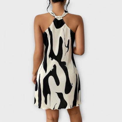 Nysaa - Dames Halterjurk met Elegante Print en A-lijn Pasvorm