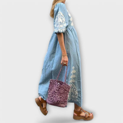 Gedrukte jurk voor moeiteloze elegantie